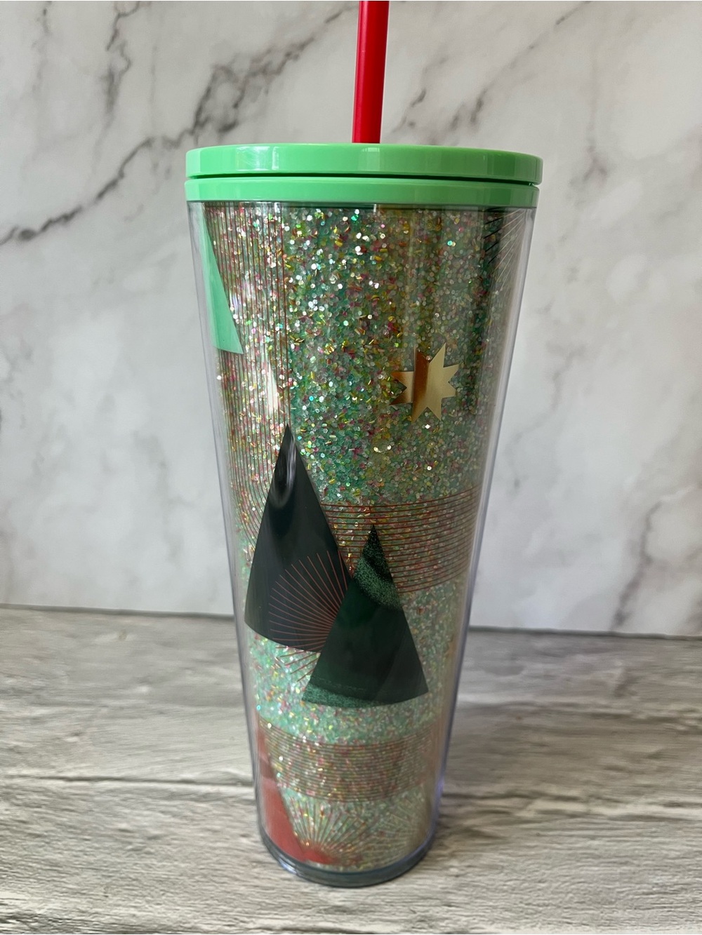 Starbucks Holiday 2020 Glitter Christmas Tree Cold Cup Tumbler